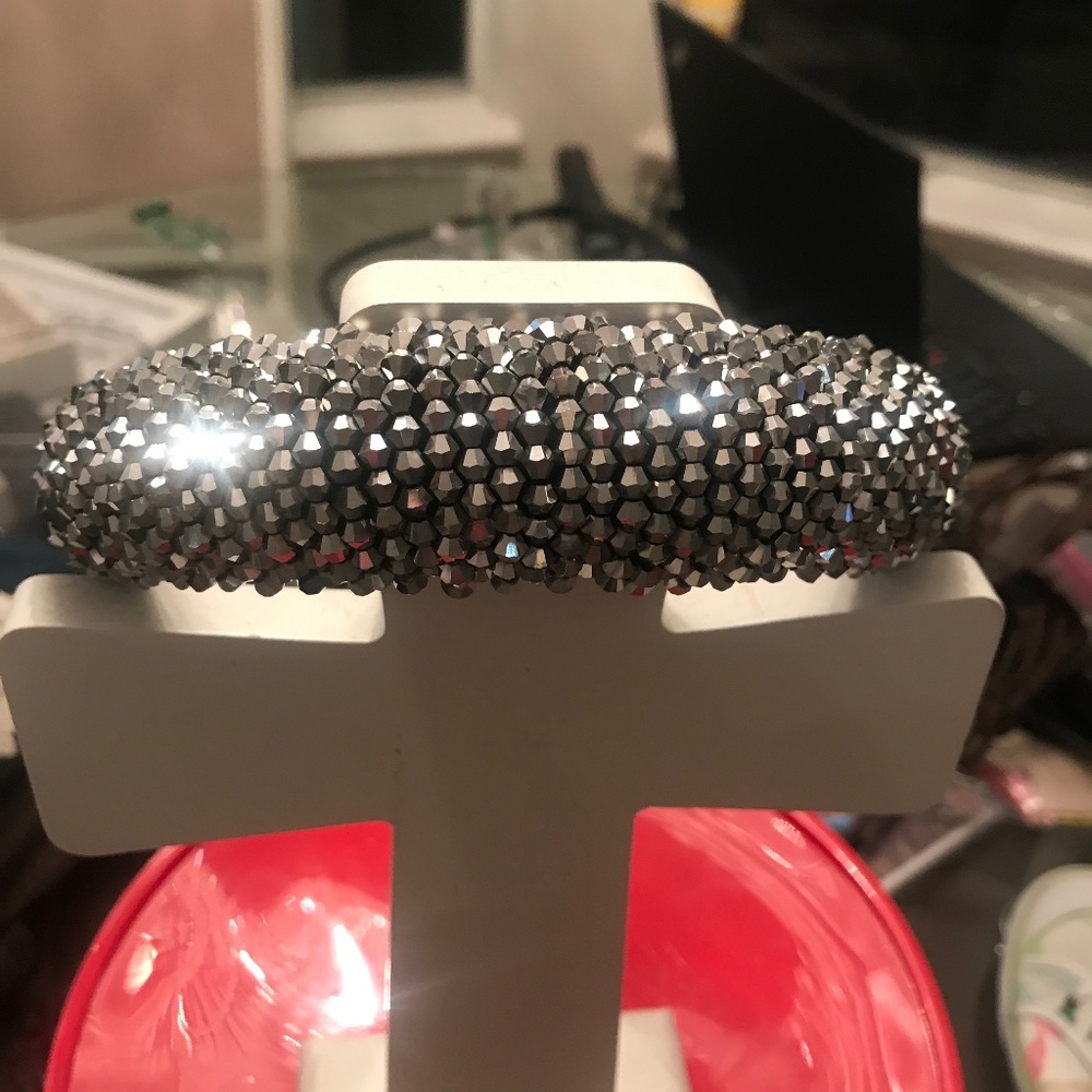 Silver designed puffy headband  * Never worn